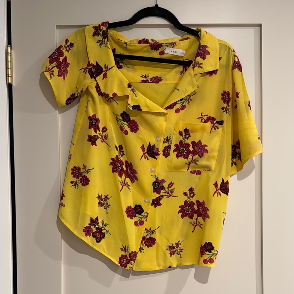 A.L.C. Silk asymmetrical blouse